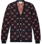 Gucci - Logo-Jacquard Alpaca and Wool-Blend Cardigan - Men - Black