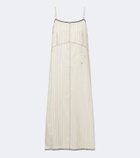 Prada Bow-detail striped midi dress