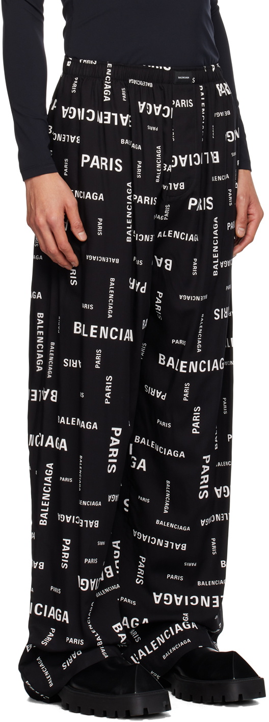 Balenciaga Black Scribble Pyjama Pants