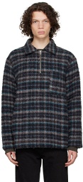 Schnayderman's Navy Half Zip Check Sweater