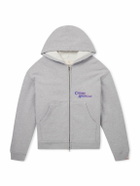 Cherry Los Angeles - Logo-Print Cotton-Blend Jersey Zip-Up Hoodie - Gray