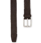 Tod's - 3.5cm Brown Woven Suede Belt - Brown