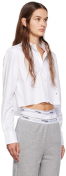 HommeGirls White Cropped Shirt