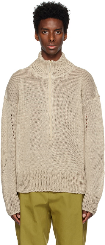 Photo: ROA Beige Half-Zip Sweater