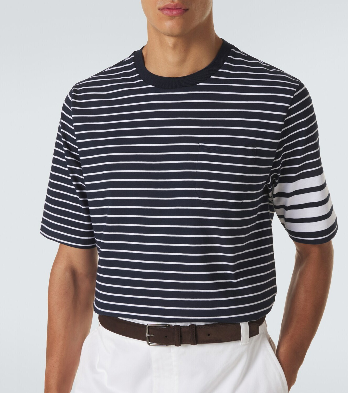 Thom Browne 4-Bar striped cotton T-shirt