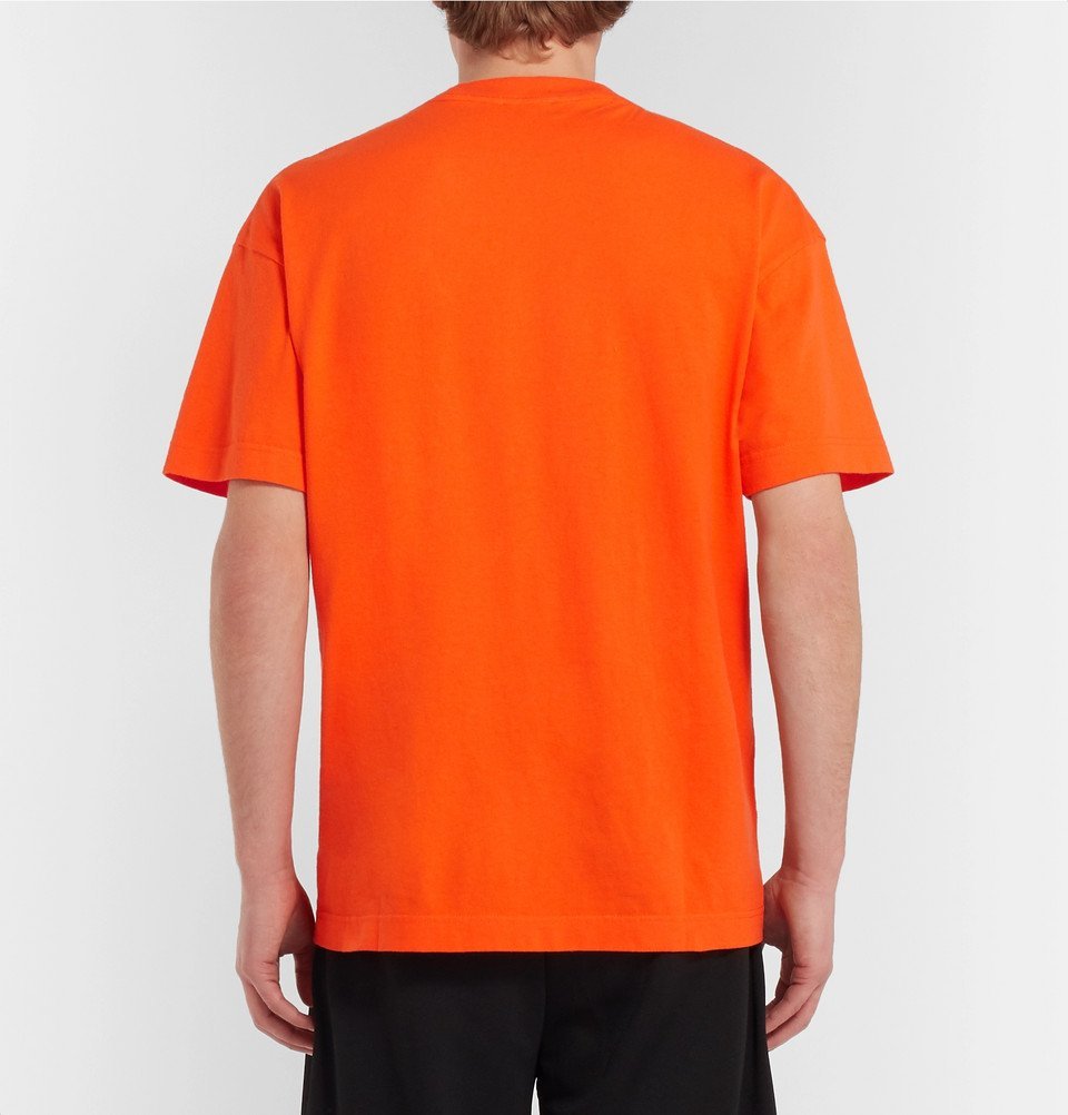 Palm Angels Logo Neck Orange Oversize T-shirt for Men