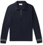 MR P. - Cotton-Jersey Half-Zip Sweatshirt - Blue