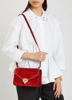 Valentino Rockstud Small Suede Shoulder bag - Red - One Size
