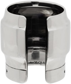 Alexander McQueen Silver Engraved Stacked Ring