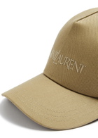 Saint Laurent Logo-embroidered Cotton-blend cap Beige