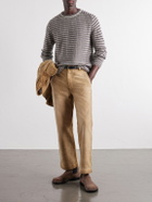 Auralee - Striped Ribbed Wool and Cashmere-Blend Sweater - Purple