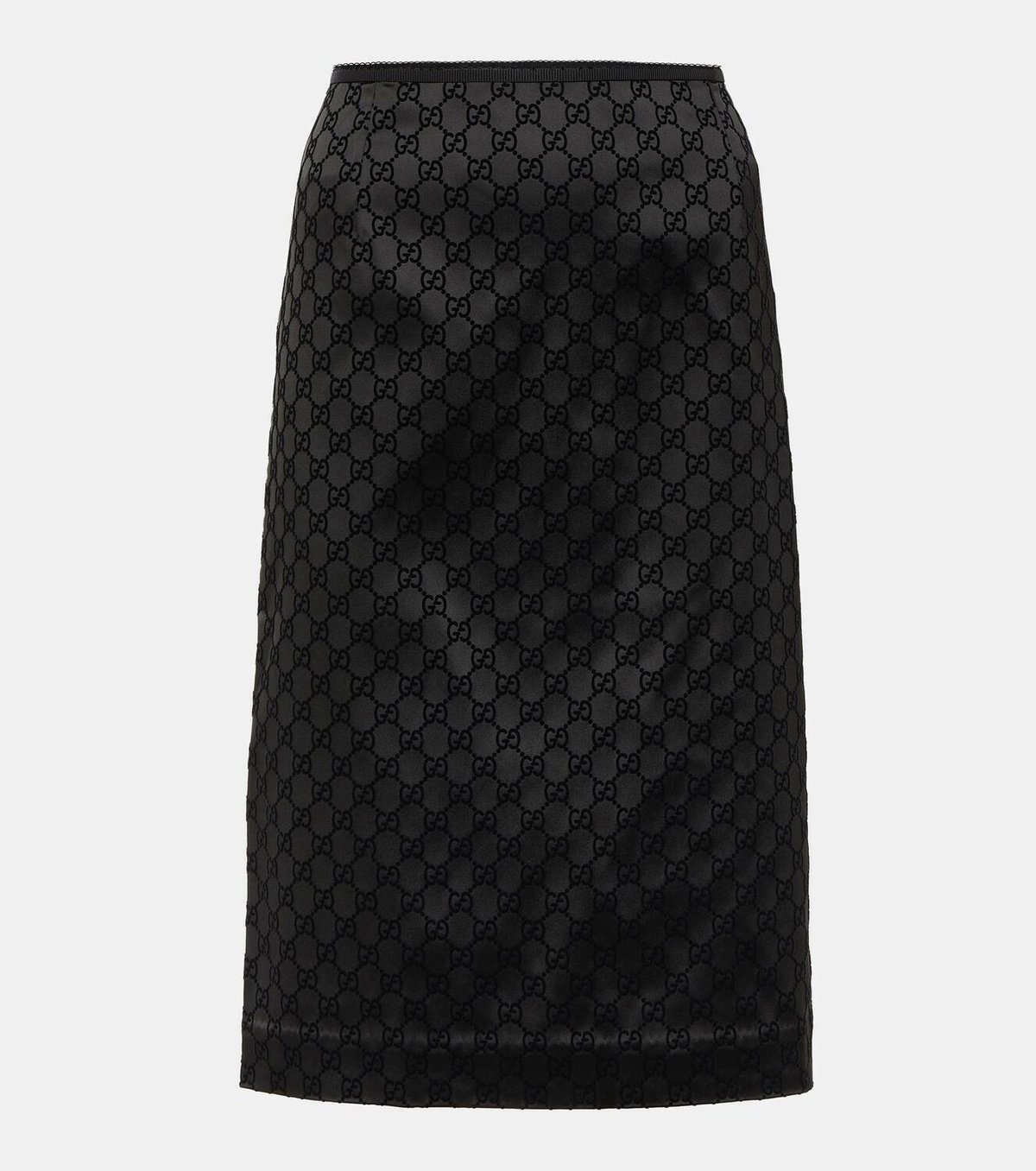 Gucci Women's Silk Midi Skirt Black