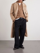 TOM FORD - Wool and Cashmere-Blend Half-Zip Sweater - Brown