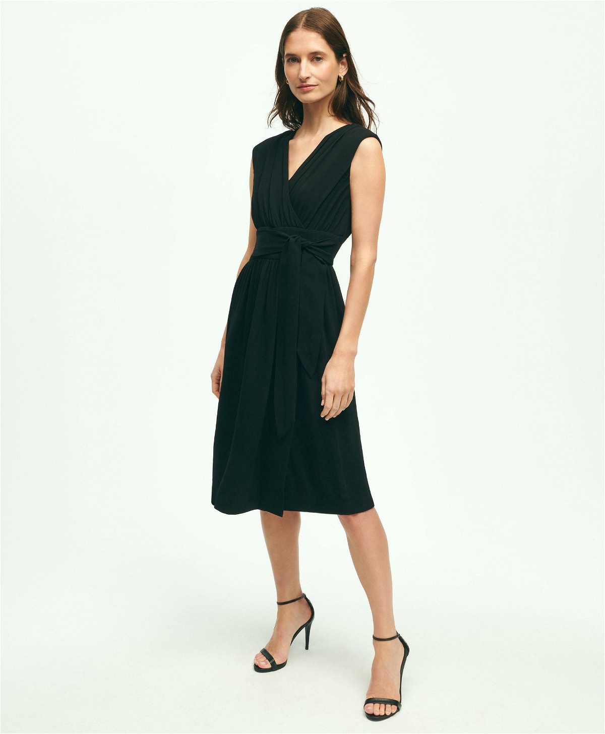Photo: Brooks Brothers Women's Belted Crepe Dress | Black
