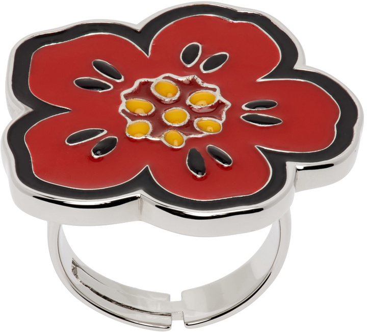 Photo: Kenzo Silver & Red Boke Flower Ring