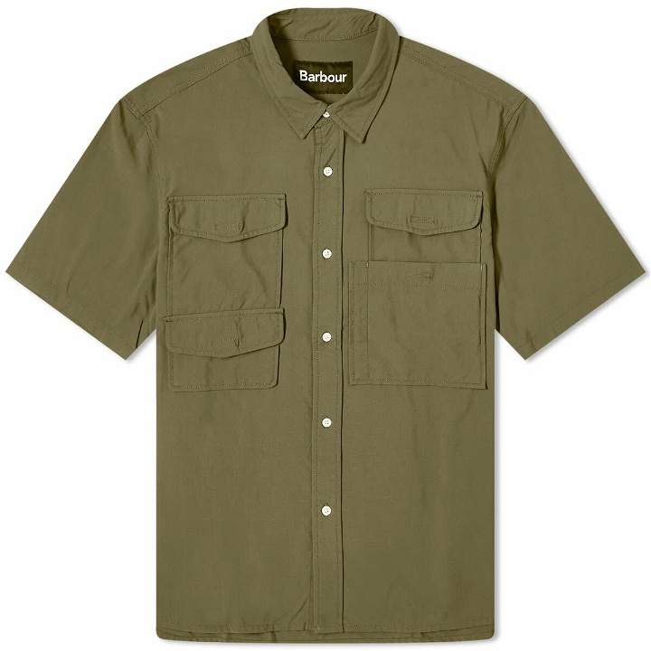 Photo: Barbour Men's Lisle Safari Short Sleeve Shirt in Mid Olive