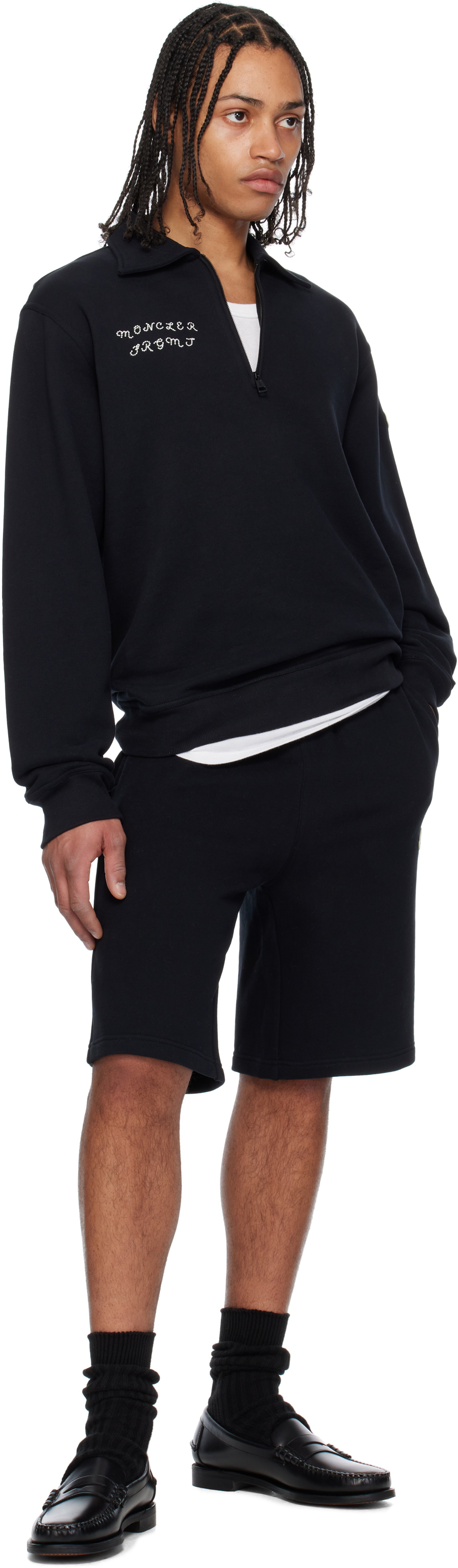 Moncler Genius Moncler x FRGMT Hiroshi Fujiwara Black Cotton Zip-Up Sweatshirt