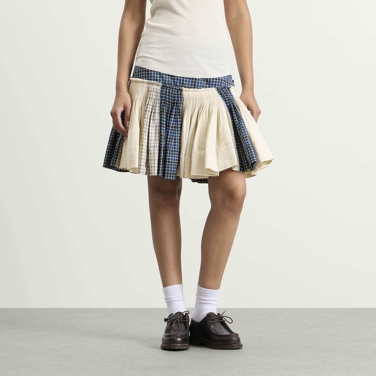 Story mfg. Women's Nest Mini Skirt in Scrapbook Stripe