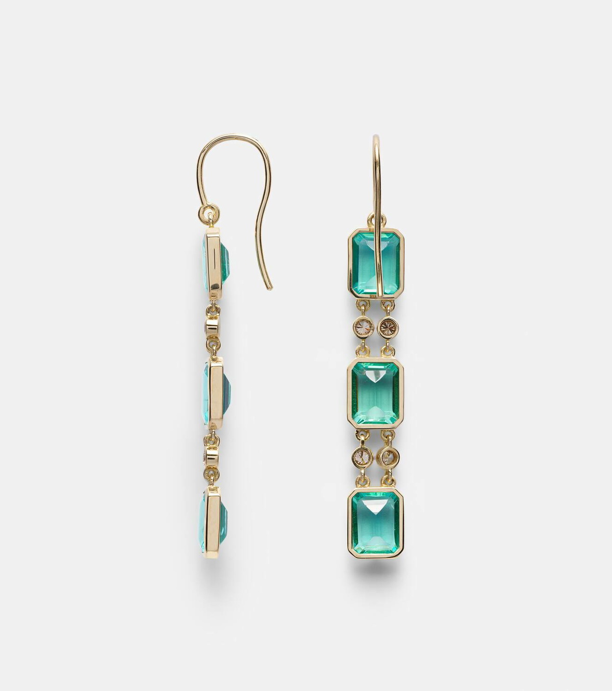 Ileana Makri Sofia 18kt gold drop earrings with apatites and diamonds