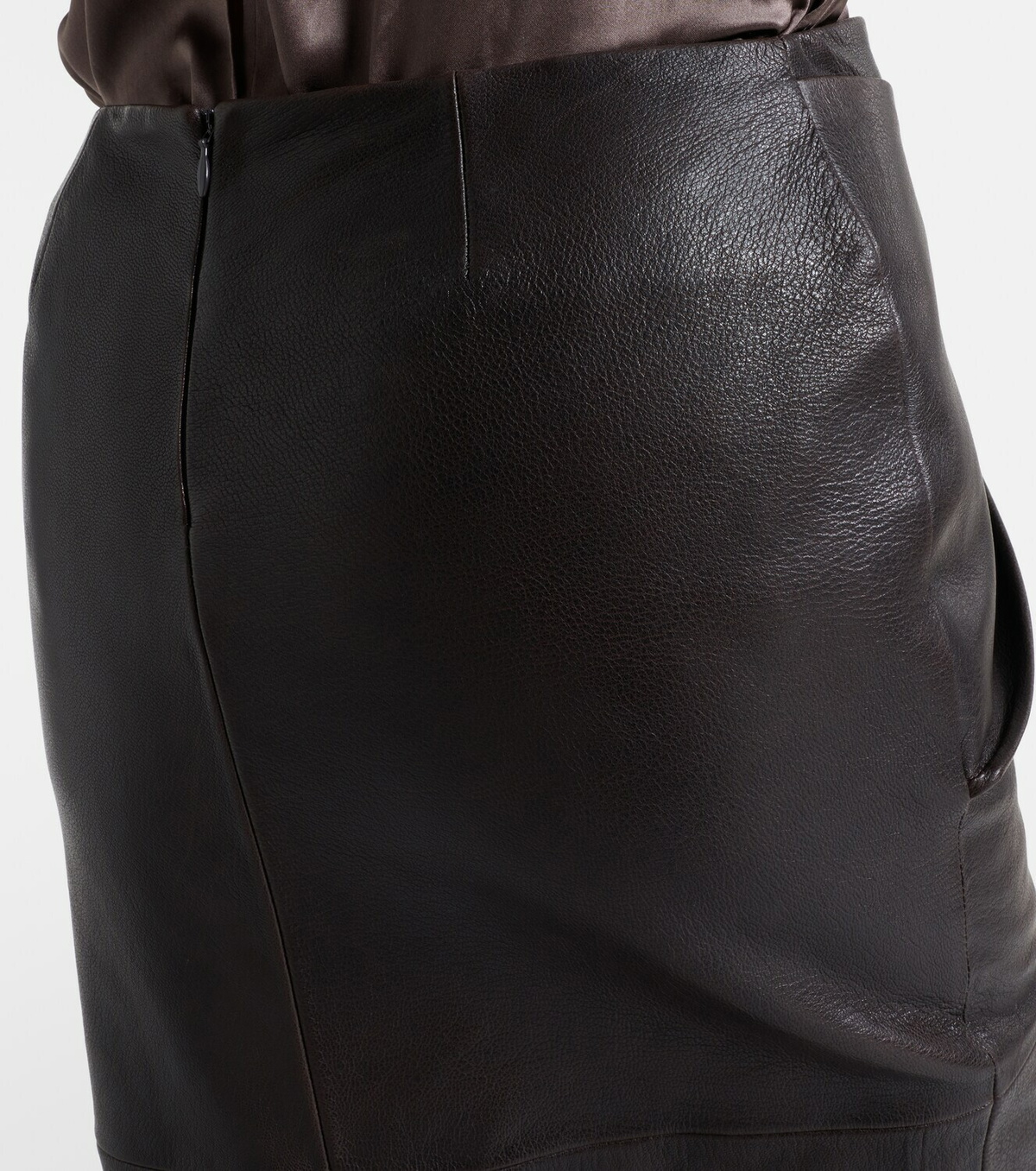 Magda Butrym Floral-appliqué leather midi skirt