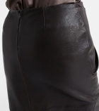 Magda Butrym Floral-appliqué leather midi skirt