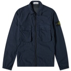Stone Island Brushed Cotton Garment Dyed Zip Overshirt