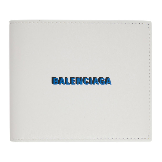 Photo: Balenciaga Off-White and Blue Cash Folded Square Wallet