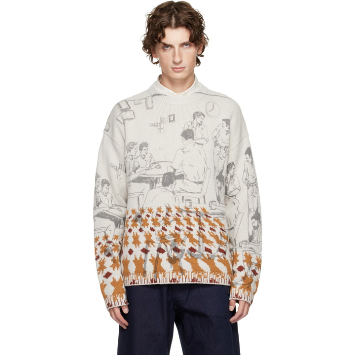 Photo: JW Anderson Gray Print Jacquard Sweater