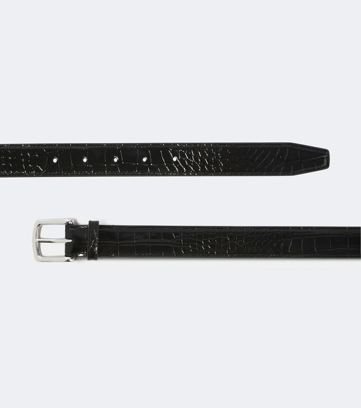 George Cleverley Croc-effect patent leather belt