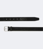 George Cleverley Croc-effect patent leather belt