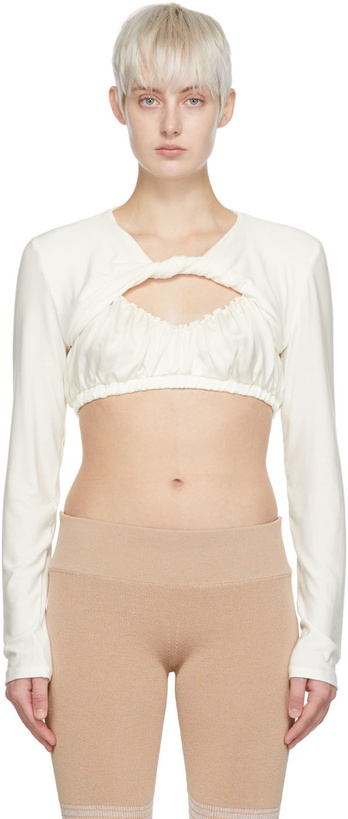 Photo: determ; White Rayon Long Sleeve T-shirt