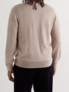 MAISON KITSUNÉ - Logo-Appliquéd Wool Sweater - Neutrals