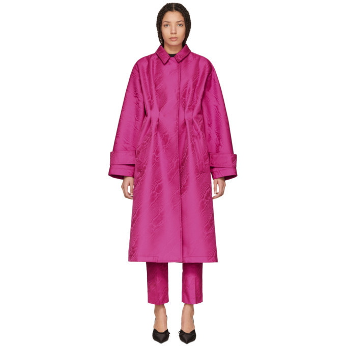 Photo: Off-White Pink Moire Over Mackintosh Coat
