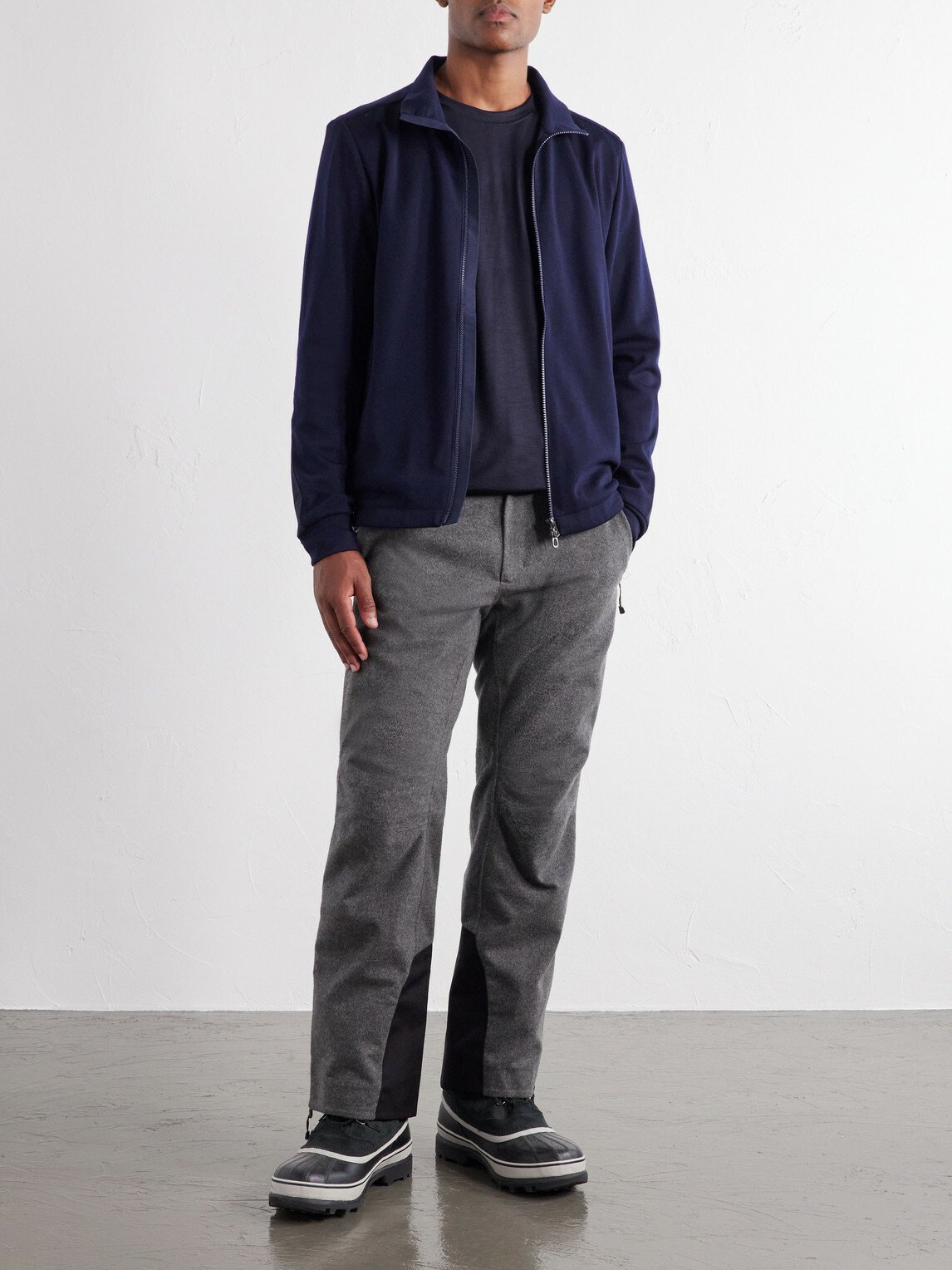SEASE - Explorer Wool-Blend Zip-Up Ski Mid-Layer - Blue