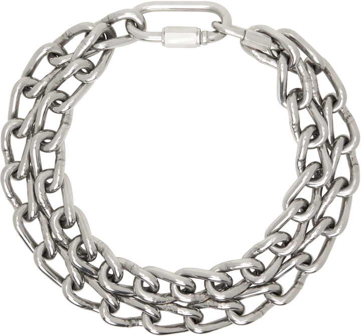 Photo: Apartment 1007 Silver #2/0 Machine Chain Double Necklace