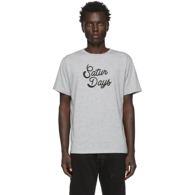 Photo: Saturdays NYC Grey Round Script T-Shirt