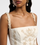 Agua by Agua Bendita Mielero embroidered linen minidress