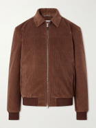 Canali - Padded Cotton-Corduroy Blouson Jacket - Brown