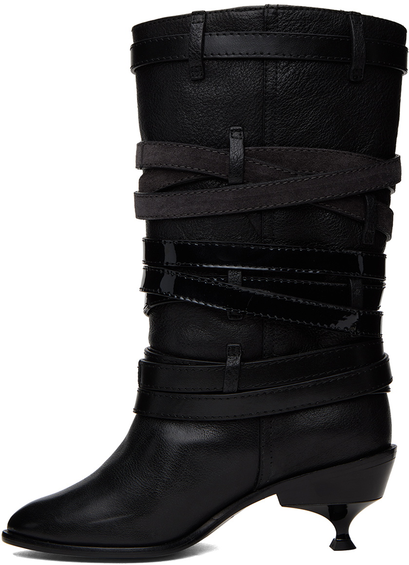 Kiko Kostadinov Black Quad Belt Boots