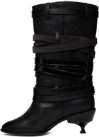 Kiko Kostadinov Black Quad Belt Boots
