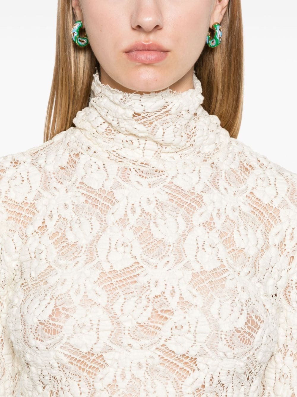 Msgm Detachable Collar Long Sleeves Top 600037069str main image 1