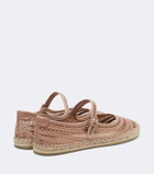 Tory Burch Open Weave Mary Jane satin espadrilles