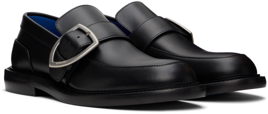 Burberry Black Leather Cobble Loafers