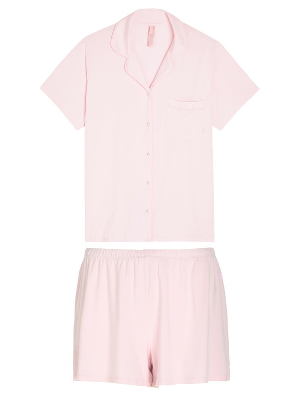 Photo: Skims Logo-embroidered Stretch-modal Pyjama set Multicoloured
