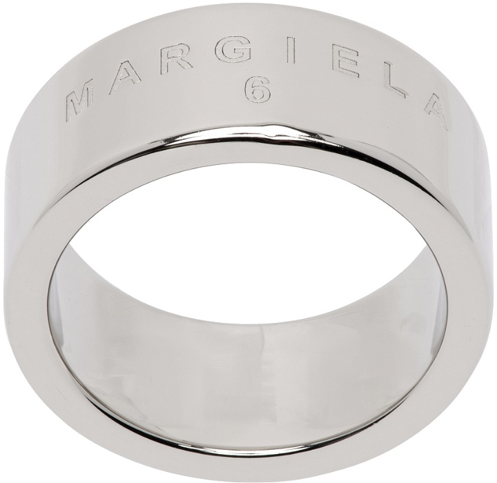Photo: MM6 Maison Margiela Silver Minimal Logo Ring