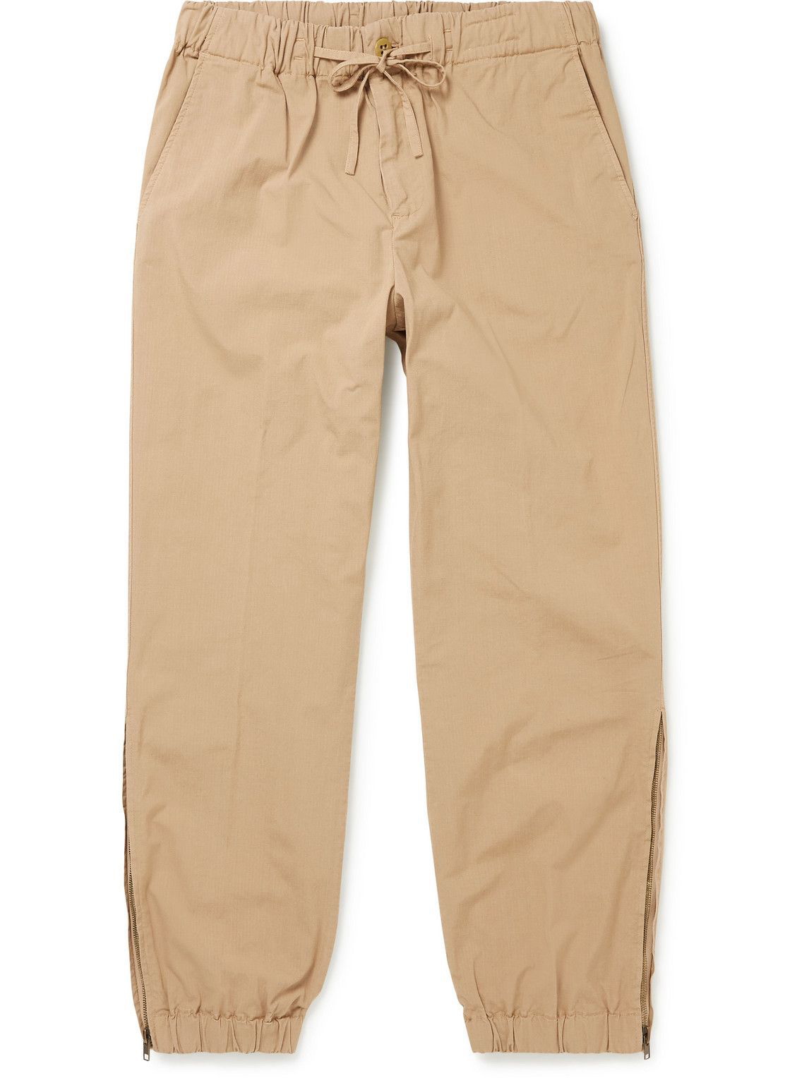 Photo: MAN 1924 - Joggy Tapered Organic Cotton-Blend Ripstop Drawstring Trousers - Neutrals