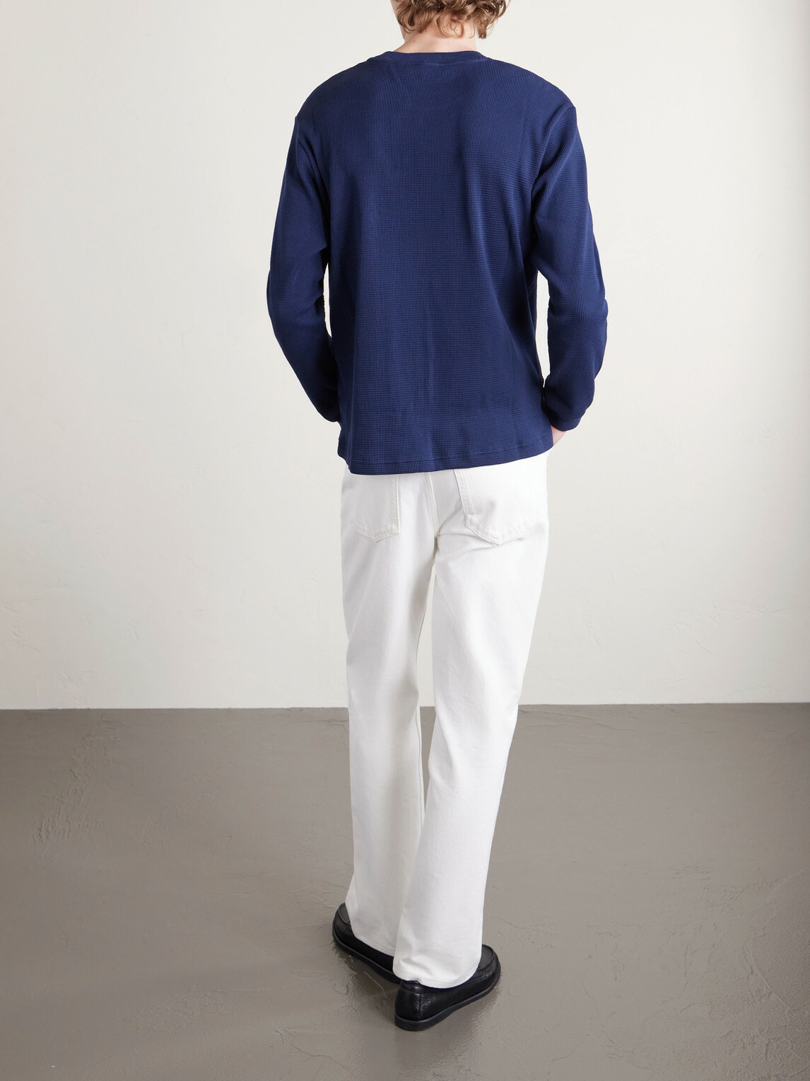 NN07 - Jett 30035 Waffle-Knit Organic Cotton Sweater - Blue