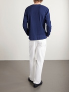 NN07 - Jett 30035 Waffle-Knit Organic Cotton Sweater - Blue