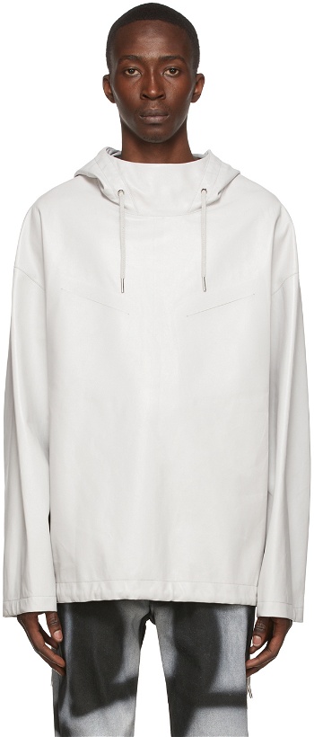 Photo: Givenchy Grey Leather Hoodie