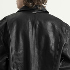 Deadwood Men's Wingman Leather Bomber Jacket in Black